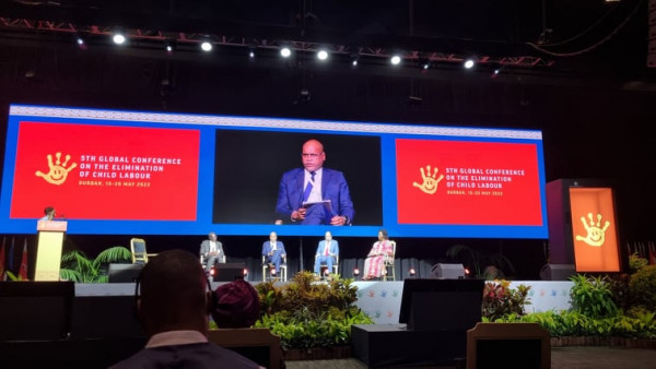 5ª Conferência Internacional da Eliminação do Trabalho Infantil: Fernando Elísio Freire discursa na Sessão da União Africana